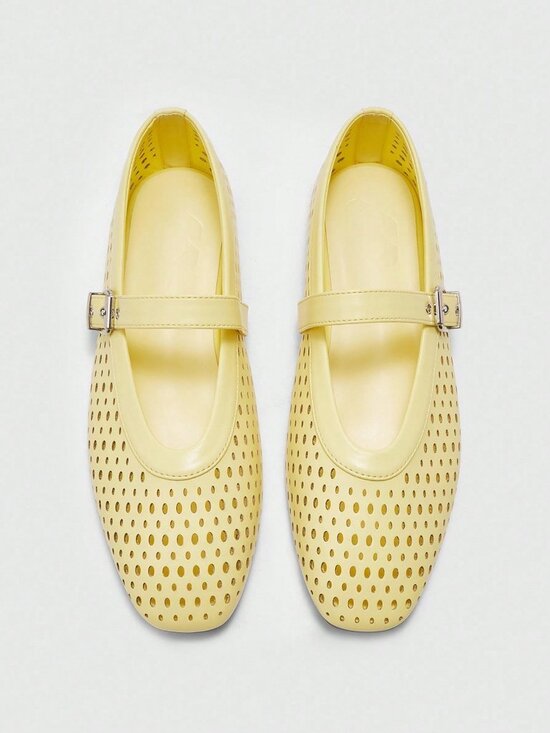 Shoes - Yellow Business Casual Women's Versatile Casual Mary Jane Flat Shoes